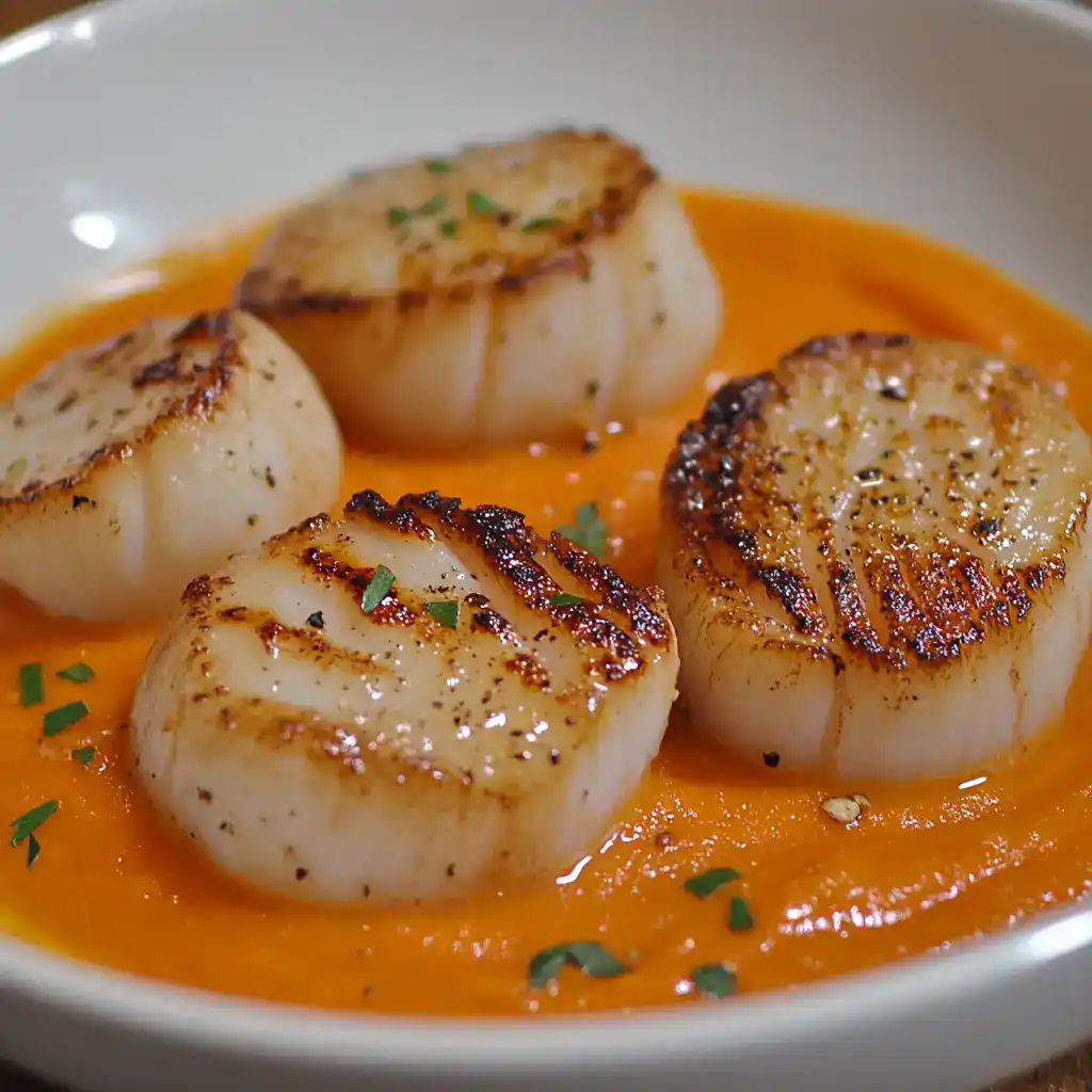 Seared Scallops Carrot Ginger Puree - Restaurant Recipe