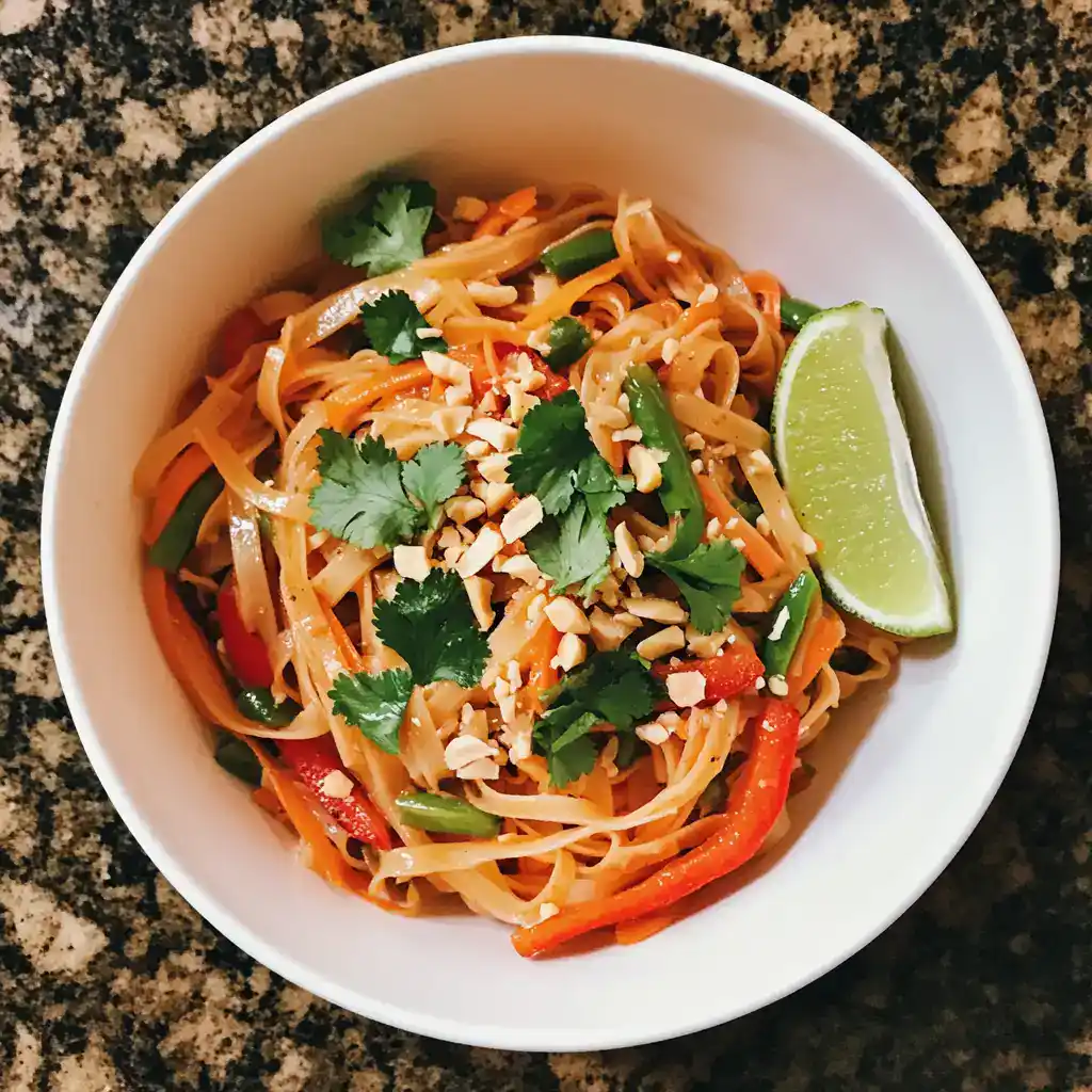 Spring Vegetable Pad Thai with Lime Sauce Recipe